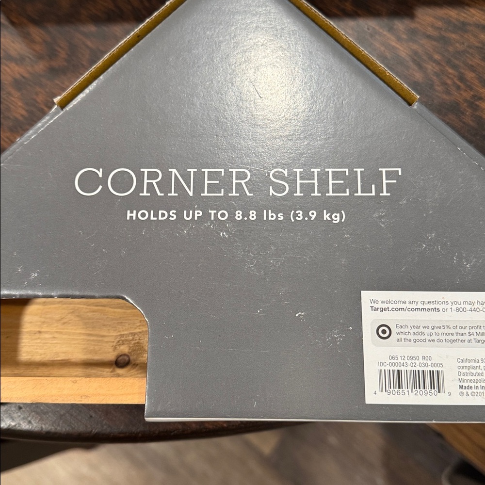NWT, Set of 2, Threshold, Corner Shelves, Weathered Finish - Picture 4 of 5